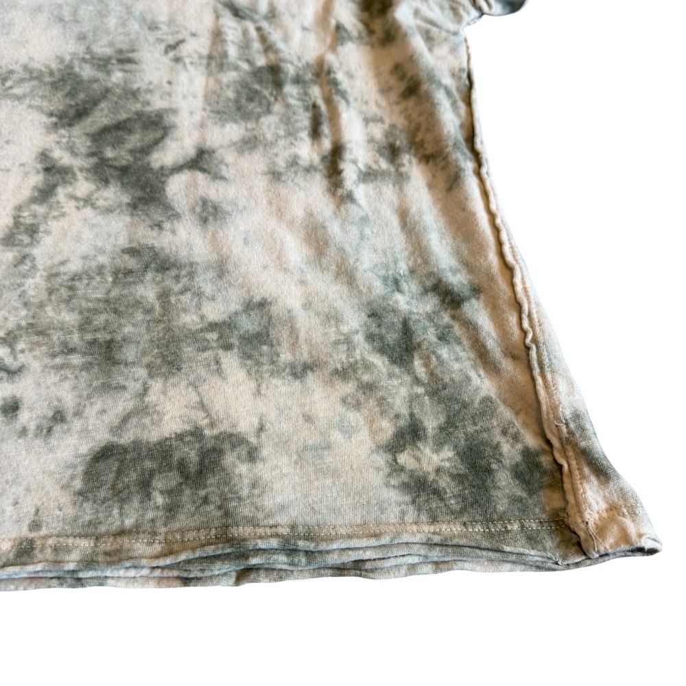 We The Free Riptide Tie Dye T-Shirt Short Sleeve Moss Green Cotton Linen Small - Picture 10 of 12